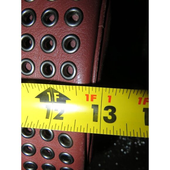 Coach 2014 Bleecker Maroon Leather Grommet Embellished Crossbody Bucket Bag - Picture 11 of 11